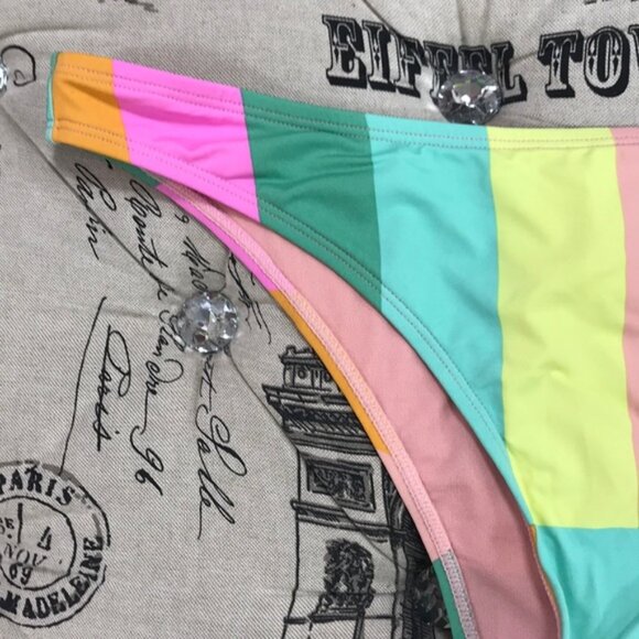 NWOT The Bikini Lab Prism Stripe French Bikini Bottoms - Picture 6 of 7